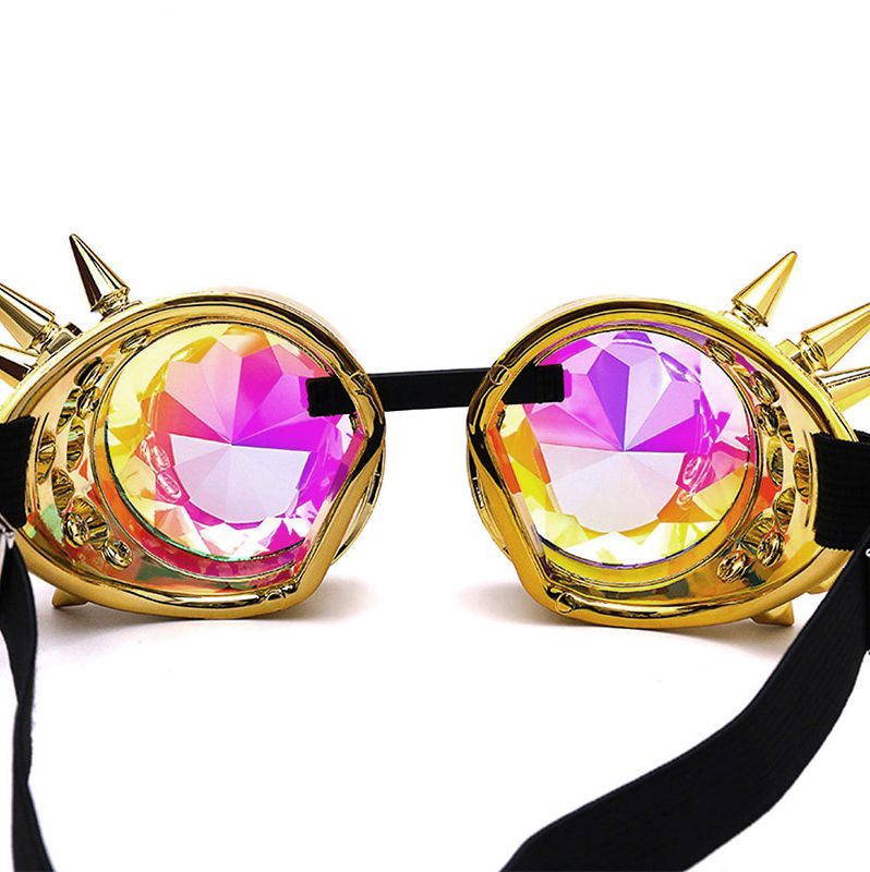 Steampunk goggles bril kaleidoscoop goud