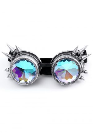 Steampunk goggles bril kaleidoscoop oud zilver