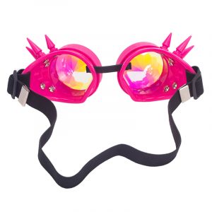 Steampunk goggles bril kaleidoscoop roze