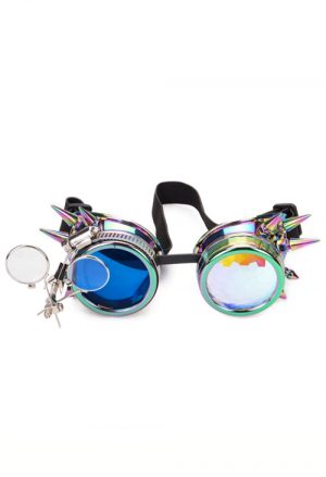 Steampunk goggles bril vergrootglas oliekleurig