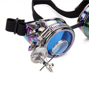 Steampunk goggles bril vergrootglas oliekleurig