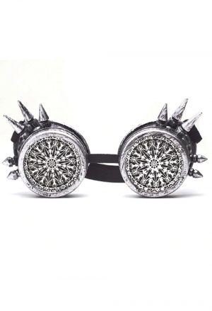 Steampunk goggles bril zilver mandala
