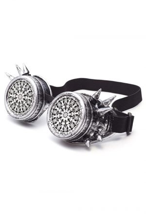 Steampunk goggles bril zilver mandala