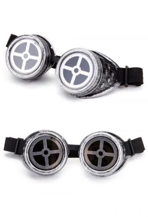 Steampunk goggles bril zilver tandwiel
