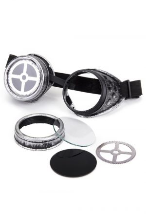 Steampunk goggles bril zilver tandwiel