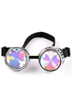 Steampunk goggles caleidoscoop bril zilver