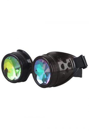 Steampunk goggles kaleidoscoop bril zwart