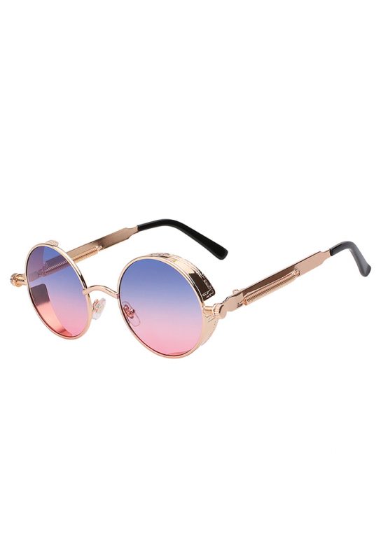 Steampunk ronde bril blauw roze goud