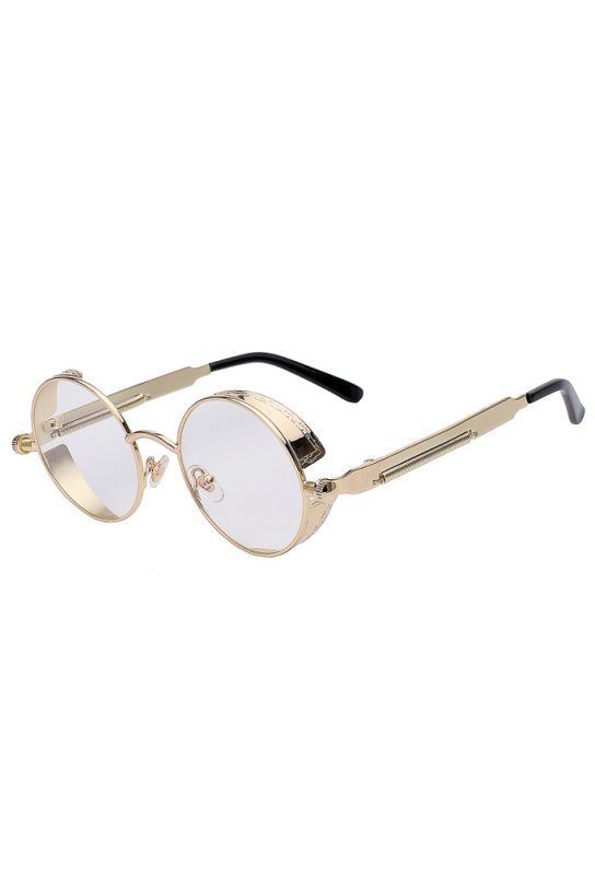 Steampunk ronde bril goud