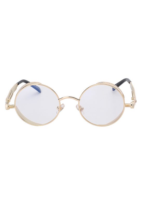 Steampunk ronde bril goud