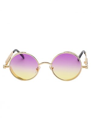 Steampunk ronde bril paars geel goud