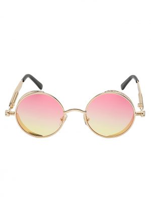 Steampunk ronde bril roze geel goud