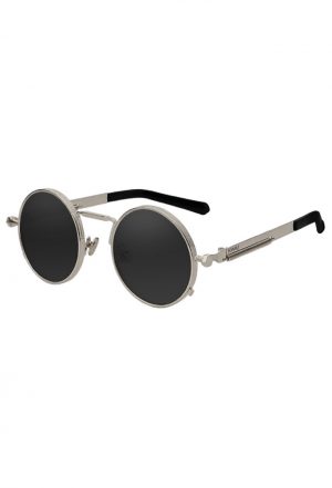 Steampunk ronde zonnebril zilver hipster