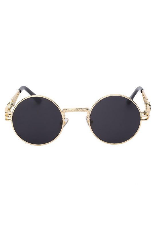 Steampunk zonnebril goud heren ronde glazen