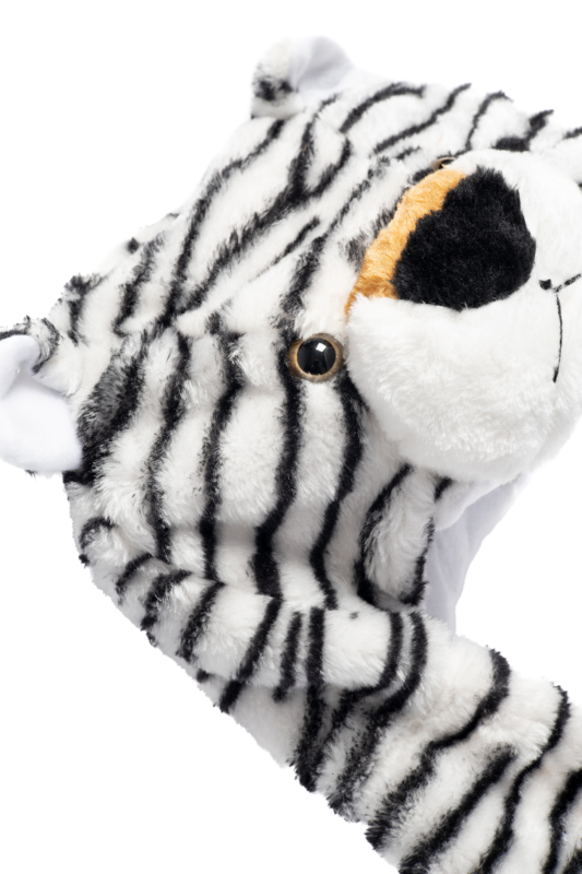 Tijger Wit Wanten Laplander Oortjes Strepen Pluche 1