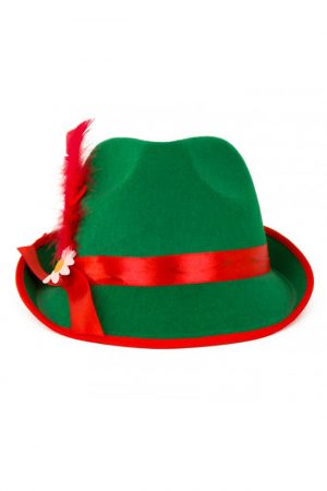 Tirol hoedje groen rood Oktoberfest hoed
