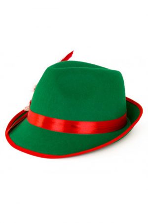 Tirol hoedje groen rood Oktoberfest hoed