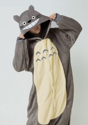 Totoro Onesie Kinderen Muis Kostuum Pak Muizenpak Kind Grijs Pyjama