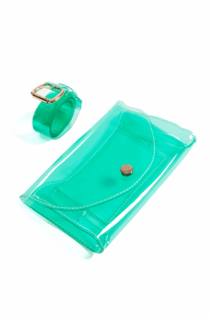 Transparant groen heuptasje fanny pack PVC 2