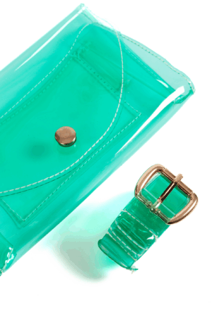 Transparant groen heuptasje fanny pack PVC 3