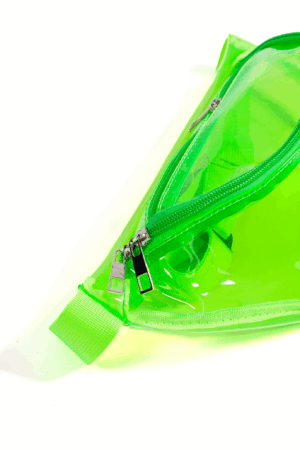 Transparant heuptasje fanny pack neon-groen 3