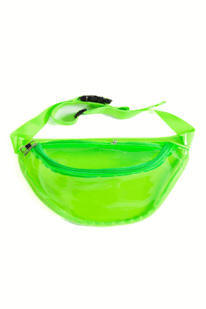 Transparant heuptasje fanny pack neon-groen