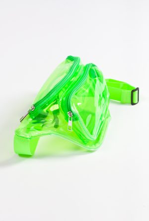 Transparante heuptas fanny pack neon groen