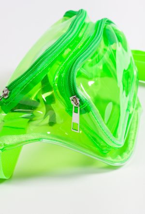 Transparante heuptas fanny pack neon groen