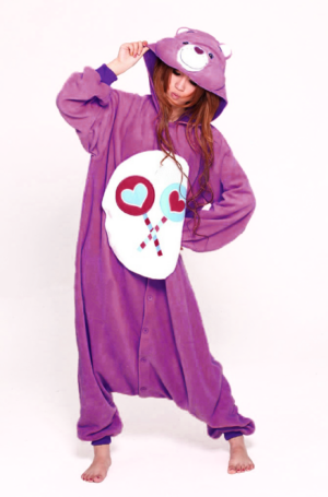 Paarse Troetel Beer Onesie Share Bear Kostuum Troetelbeertjes Pak