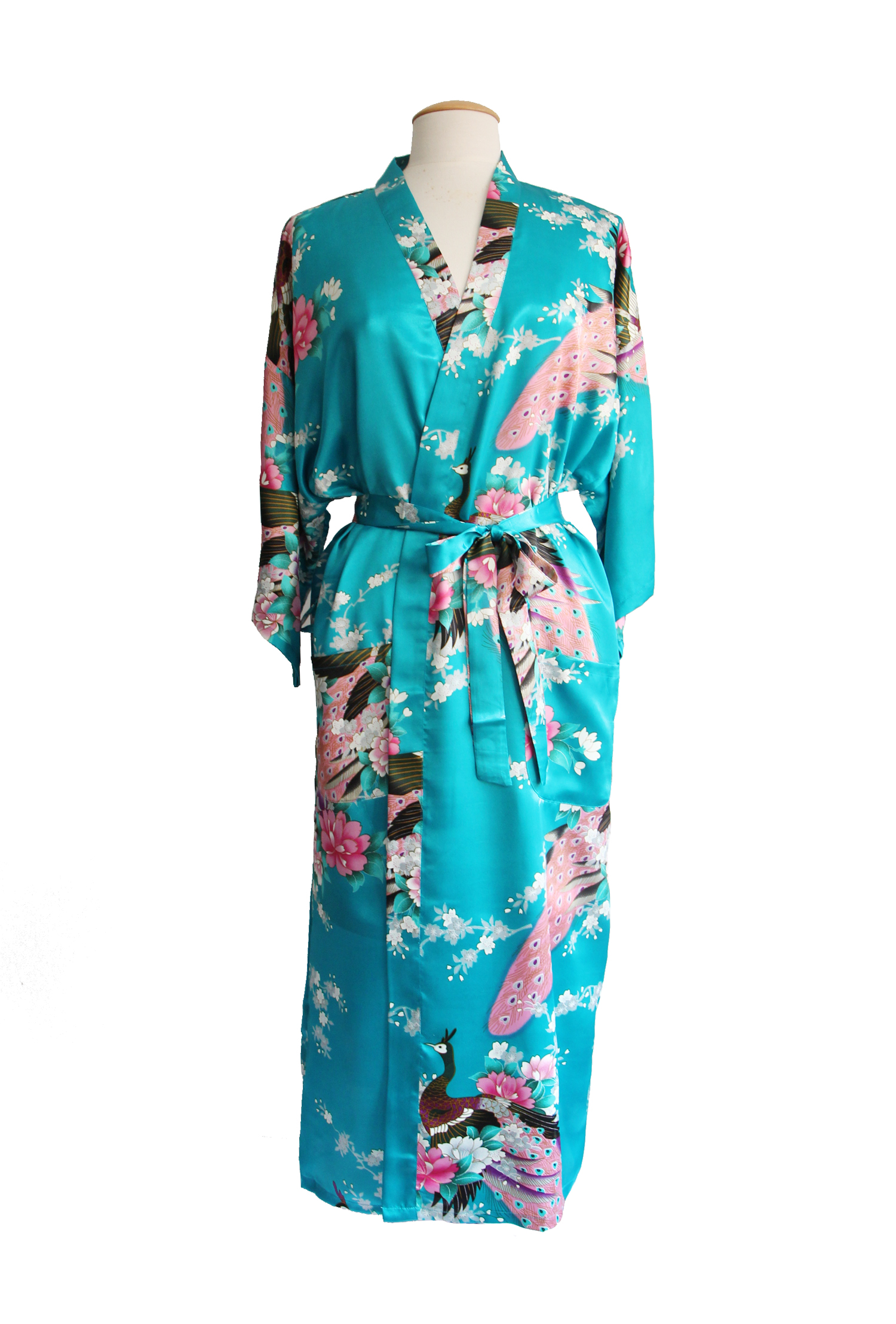 contrast vochtigheid kamp Turquoise kimono satijn Japanse satijnen badjas kamerjas geisha ochtendjas  yukata kopen?