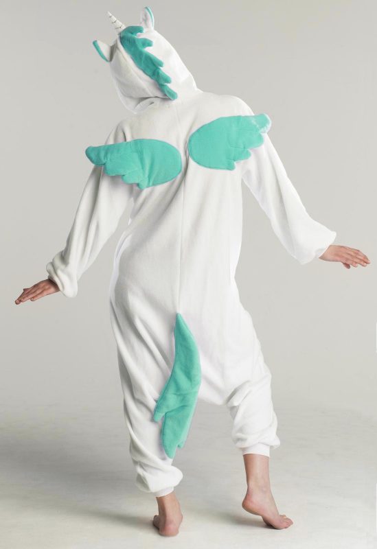 Turquoise pegasus eenhoorn onesie pak