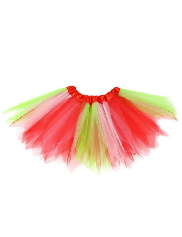 Tutu tule rokje rood groen elfje