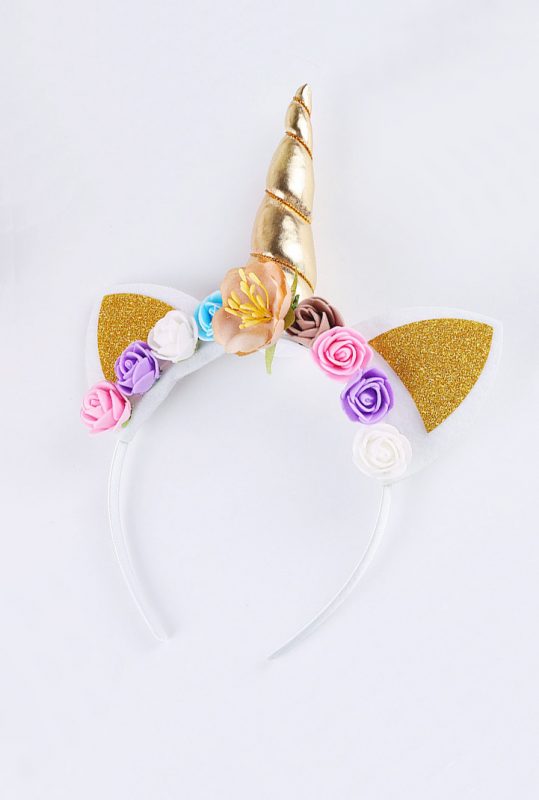 Unicorn eenhoorn diadeem goud