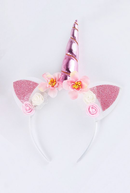 Unicorn eenhoorn diadeem lichtroze