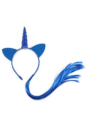 Eenhoorn haarband blauw haar unicorn diadeem