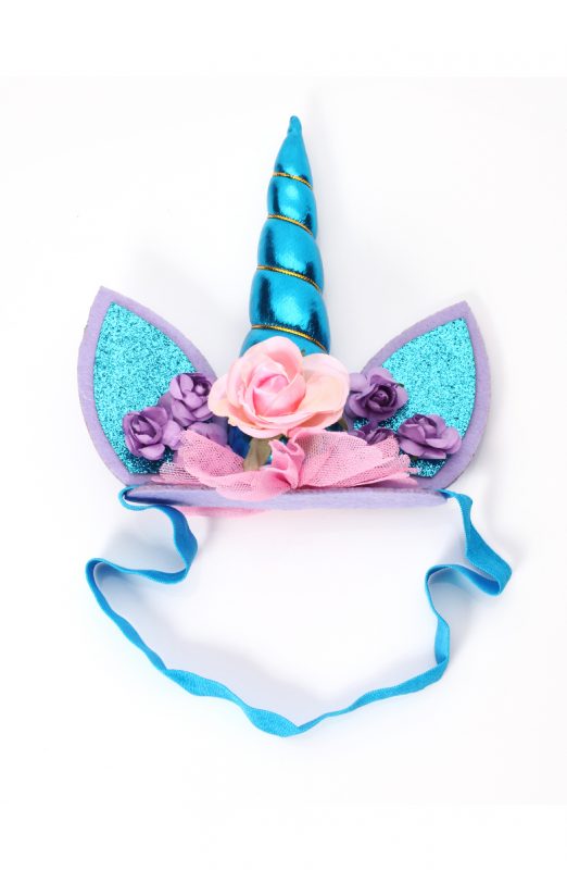 Unicorn eenhoorn haarband blauw paars
