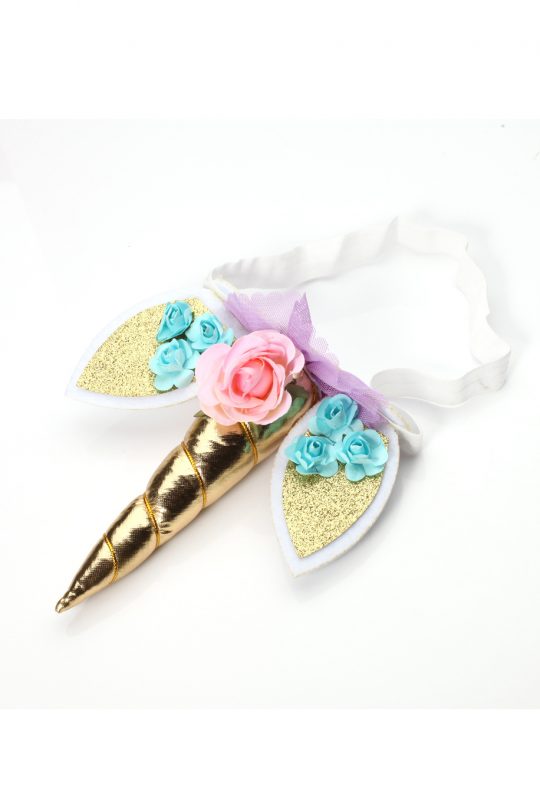 Unicorn eenhoorn haarband goud wit