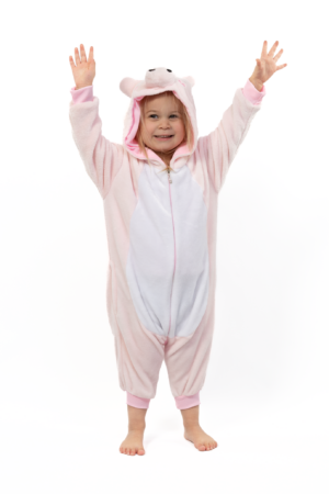 Varken Onesie Kind Big Kinder Kostuum Pak Roze Boerderij Dierenpak 4