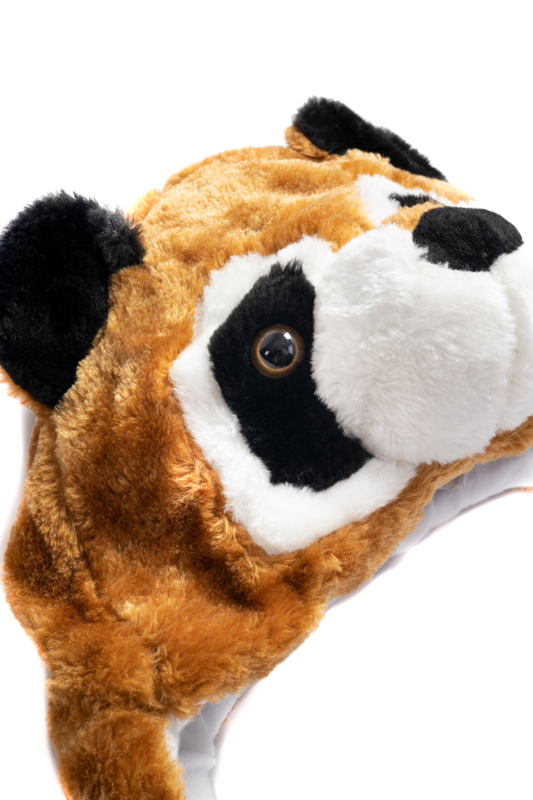 Wasbeer Bruin Muts Wanten Laplander Oortjes Racoon Pluche 1