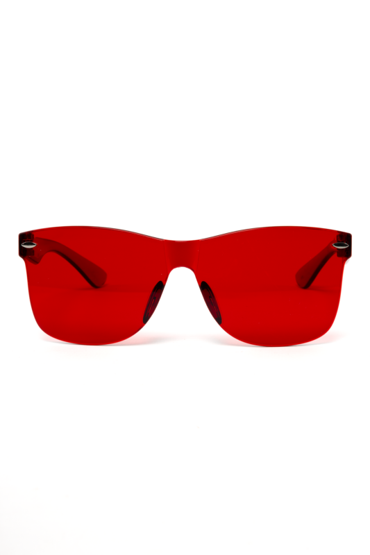 Wayfarer Zonnebril Rood Rechthoekig Montuurloos Retro Vintage 1