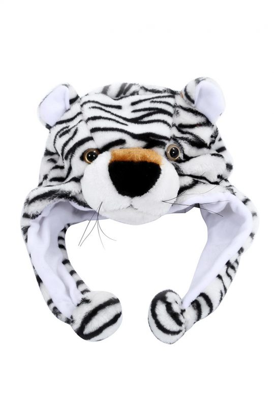 Witte Tijger muts met flappen