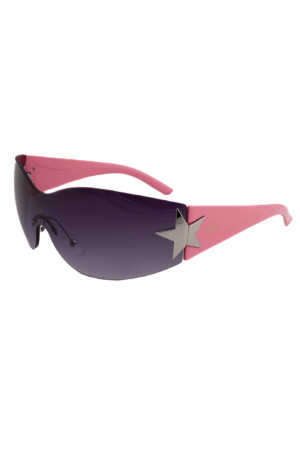 Y2K Ster Zonnebril Roze Vintage Retro Superster Celebrity
