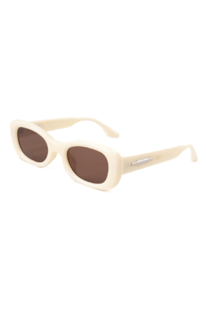 Y2K Zonnebril Rond Cat Eye Beige Bruin Dames Vintage Smal Retro