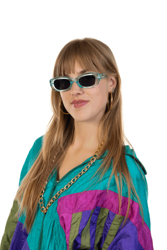 Y2K Zonnebril Rond Cat Eye Blauw Zwart Dames Vintage Smal Retro 4