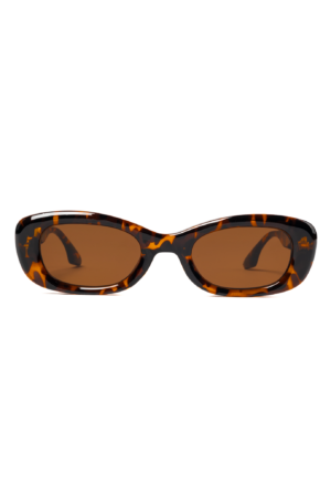 Y2K Zonnebril Rond Cat Eye Tortoise Bruin Dames Vintage Smal 1