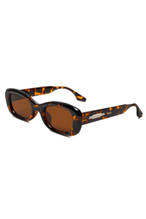 Y2K Zonnebril Rond Cat Eye Tortoise Bruin Dames Vintage Smal