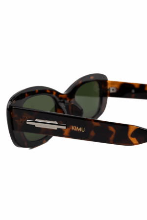 Y2K Zonnebril Rond Cat Eye Tortoise G15 Groen Dames Vintage Smal Retro 2