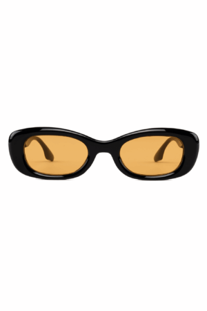 Y2K Zonnebril Rond Cat Eye Zwart Oranje Dames Vintage Smal Retro 1