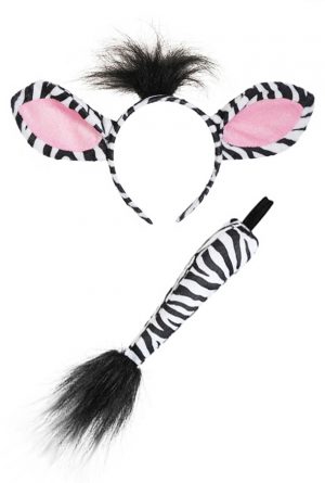 Zebra haarband oren staart diadeem pakje
