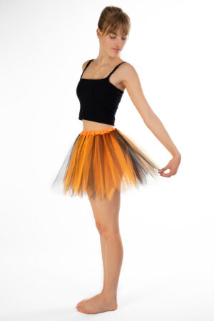 Zwart Oranje Tutu Rokje Heks Petticoat Halloween Tule Rok Kinderen Volwassenen 3